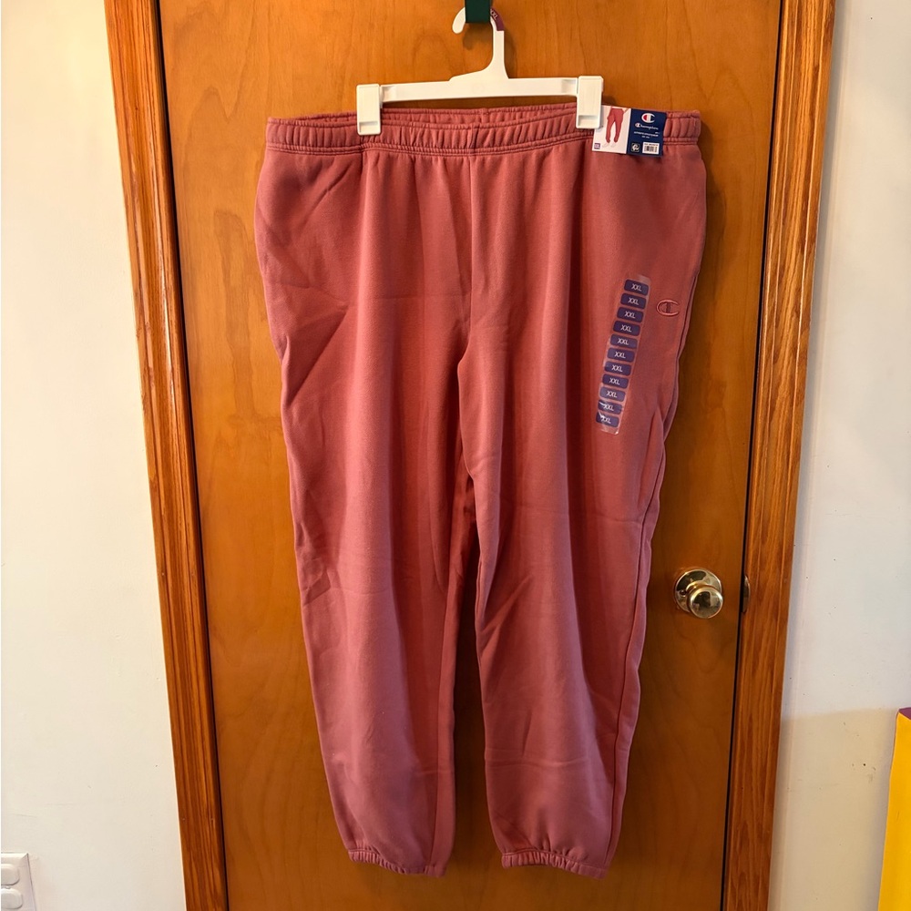 New XXL Champion Mauve Rose Pink Fleece Joggers Sweatpants